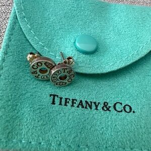 Tiffany & Co. 1837 Circle Stud Earrings 14k White Gold
